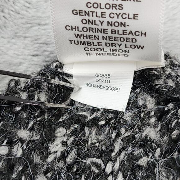 Elle Sweater Womens Size XL Black Marled Long Sleeve Fuzzy Cuff Cardigan Hook - Picture 8 of 11